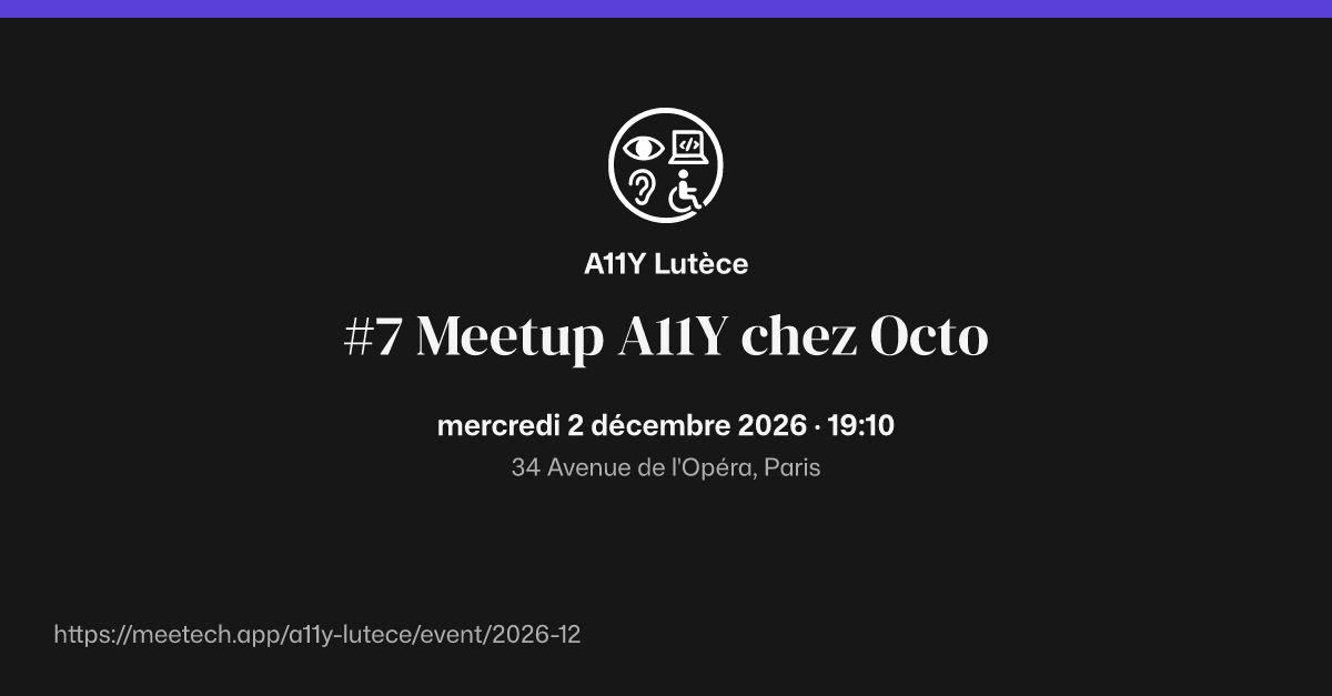 Image LinkedIn de #7 Meetup A11Y chez Octo