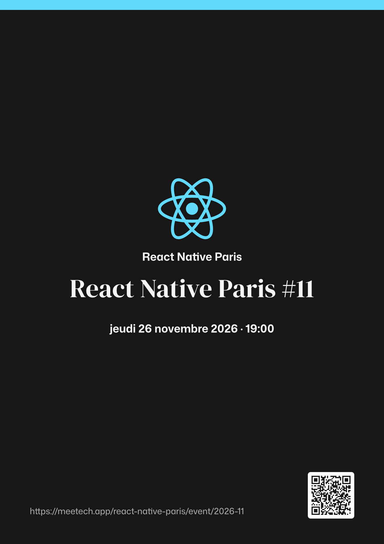 Affiche A4 de React Native Paris #11