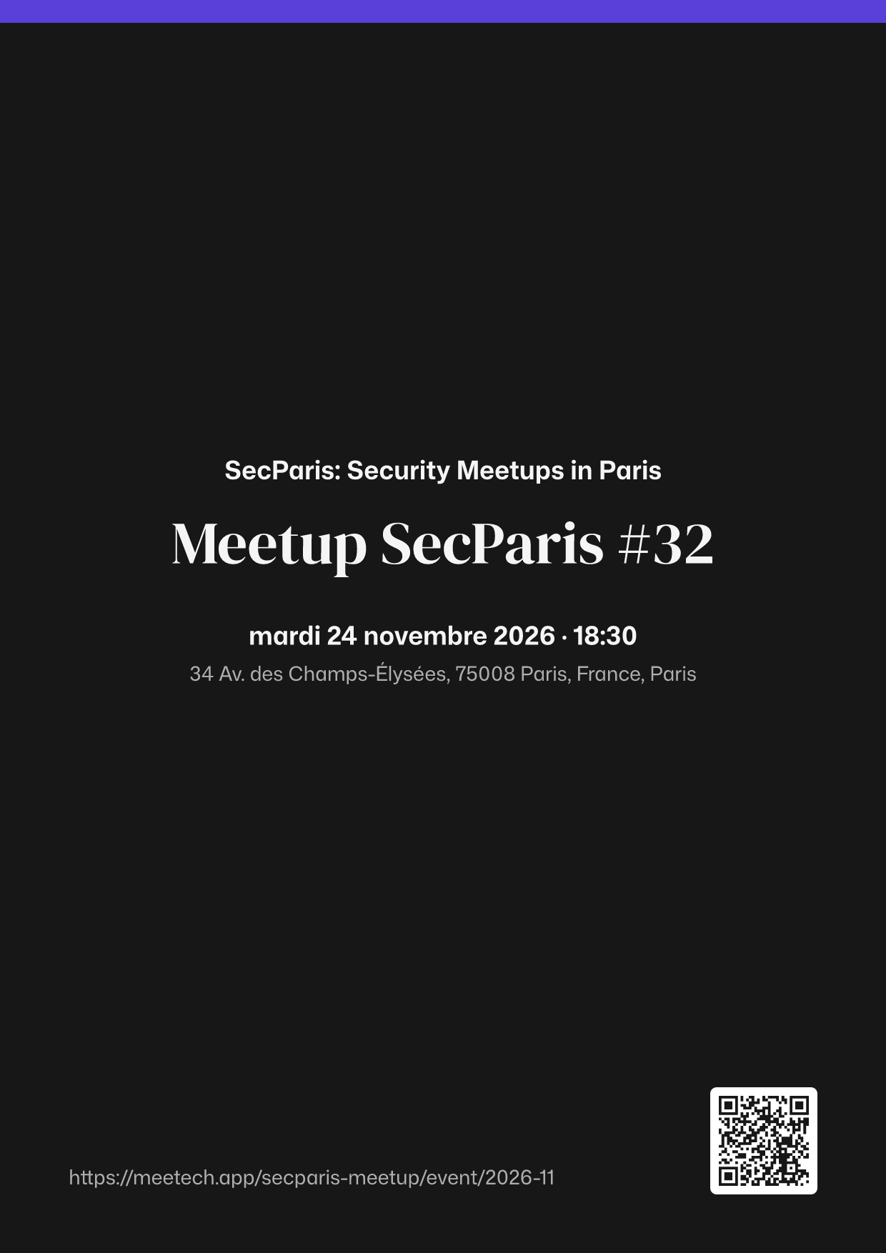 Affiche A4 de Meetup SecParis #32